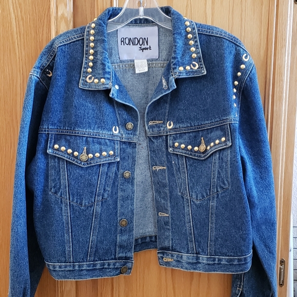 Encore Custom denim studded jacket  Medium - Picture 3 of 15